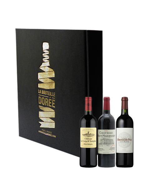 Coffret vin rouge Bordeaux avec 3 grands crus bourgeois du Médoc