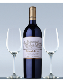 Coffret vin Saint-Emilion Grand Cru Classé et 2 verres de dégustation