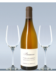 Coffret vin Bourgogne Blanc Beaune 1er Cru et 2 verres de dégustation