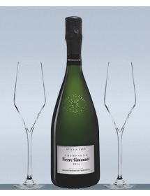 Coffret Champagne Blanc de blancs Grand Cru et 2 flûtes