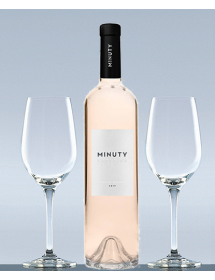 Coffret Château Minuty rosé et 2 verres de dégustation