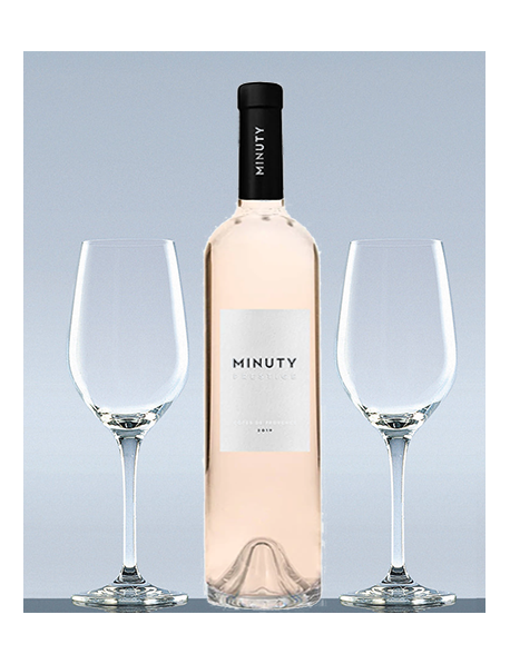Coffret Château Minuty rosé et 2 verres de dégustation