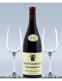 Coffret vin Bourgogne Gevrey-Chambertin et 2 verres de dégustation