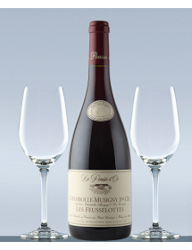Coffret vin Bourgogne Chambolle-Musigny 1er Cru et 2 verres de dégustation