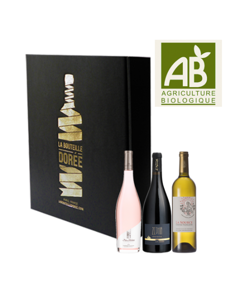 Coffret vin Provence Rosé Blanc Rouge Sélection 3 bouteilles - BIO
