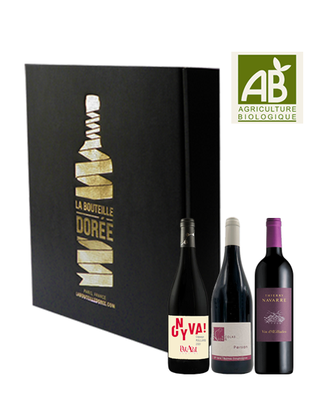 Coffret vin rouge cépages rares et oubliés Agriculture Biologique 3 bouteilles