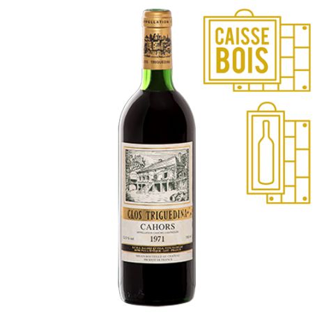 Clos Triguedina Cahors 1971 - Coffret Bois 1 bouteille