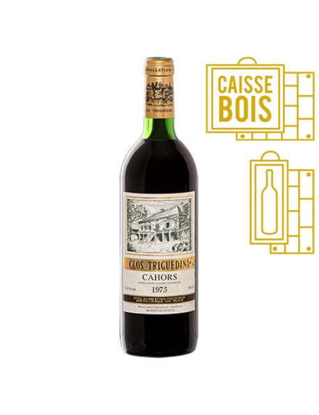 Clos Triguedina Cahors 1975 - Coffret Bois 1 bouteille
