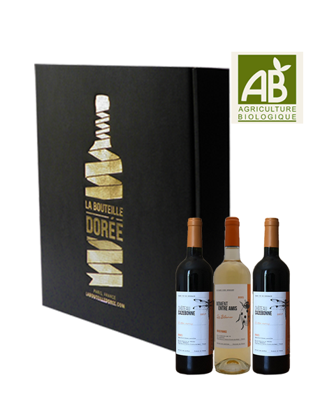 Coffret vin Bordeaux BIO Rouge et Blanc Découverte 3 bouteilles