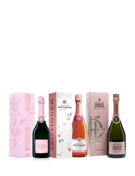 Coffret Champagne Rosé Prestige 3 bouteilles