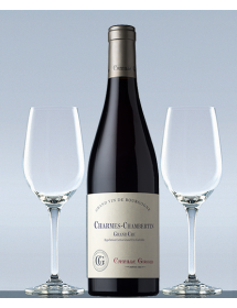 Coffret vin Bourgogne Charmes-Chambertin Grand Cru et 2 verres de dégustation