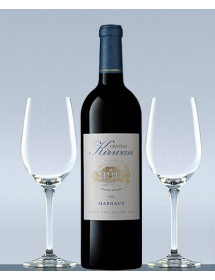 Coffret vin Bordeaux Margaux Grand Cru Classé et 2 verres de dégustation