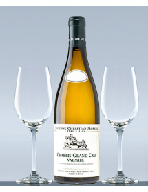 Coffret vin Chablis Grand Cru et 2 verres de dégustation