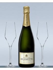 Coffret Champagne Blanc de blancs et 2 flûtes