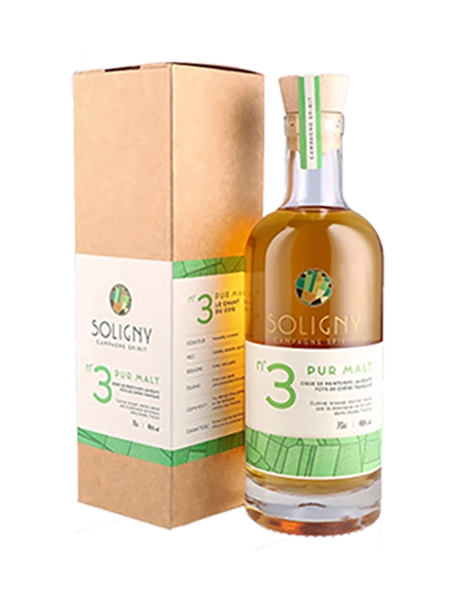 Whisky Soligny Le Chant du Coq N°3 Pur Malt France Champagne - Avec étui