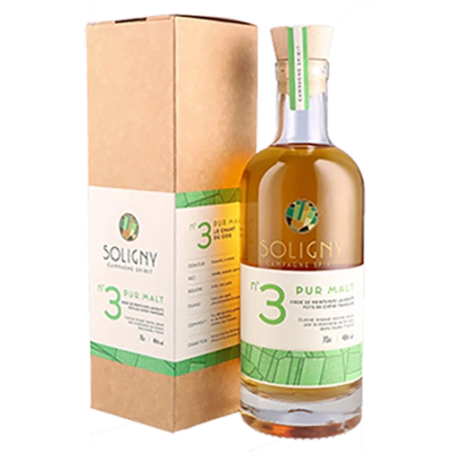 Whisky Soligny Le Chant du Coq N°3 Pur Malt France Champagne - Avec étui