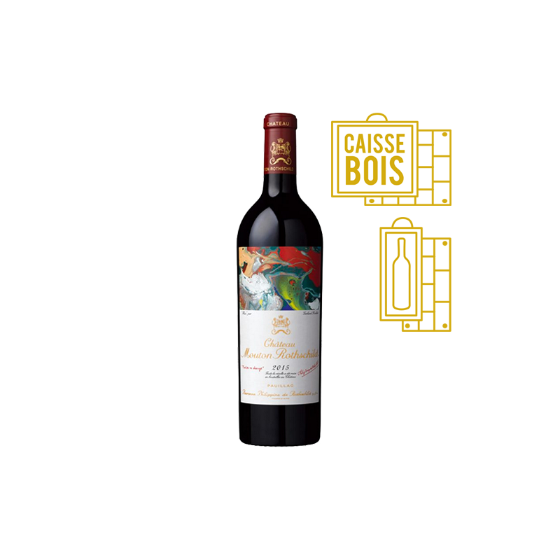 Château Mouton Rothschild Pauillac 1er Grand Cru Classé 2015 - Coffret Bois 1 Bouteille