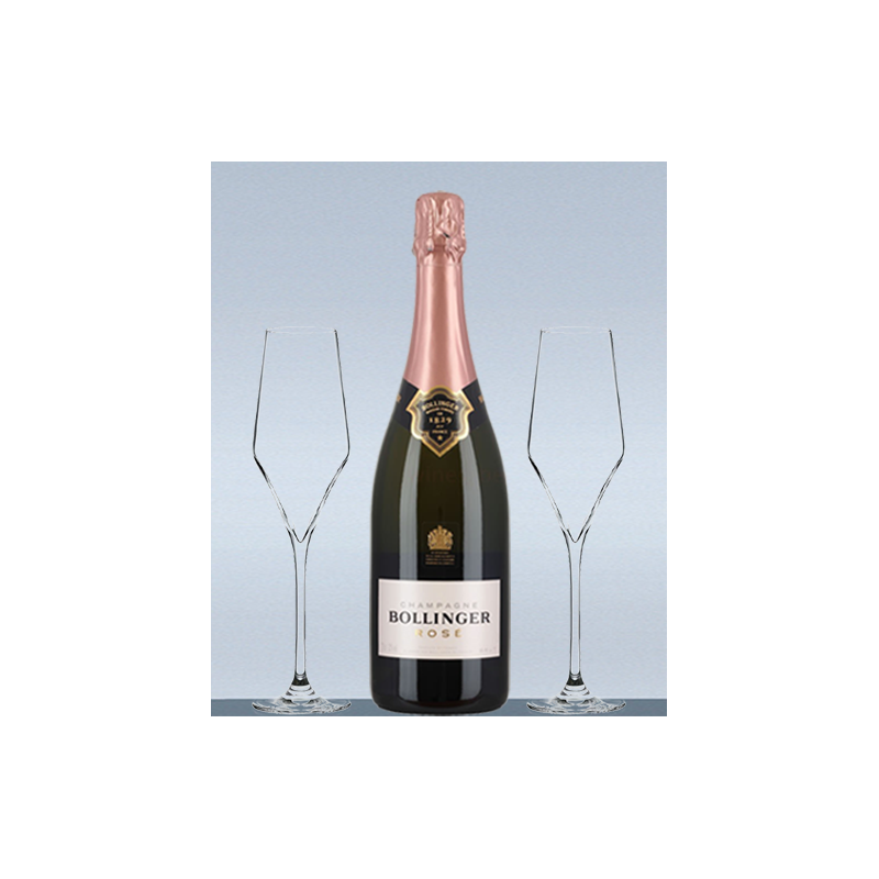 Coffret Champagne Rosé et 2 flûtes