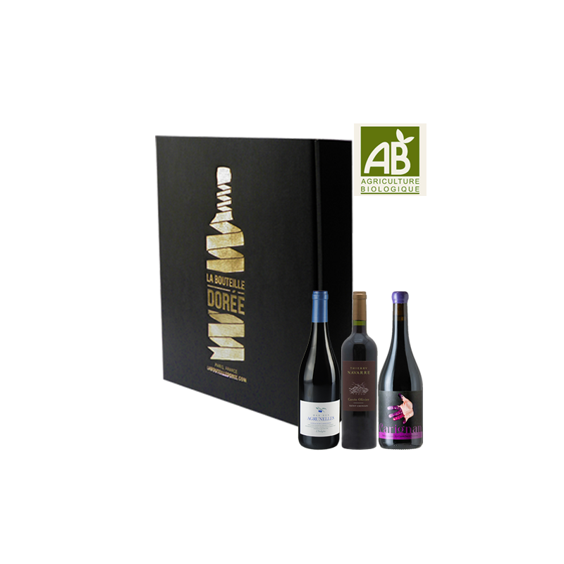 Coffret vin rouge Languedoc Agriculture Biologique 3 bouteilles