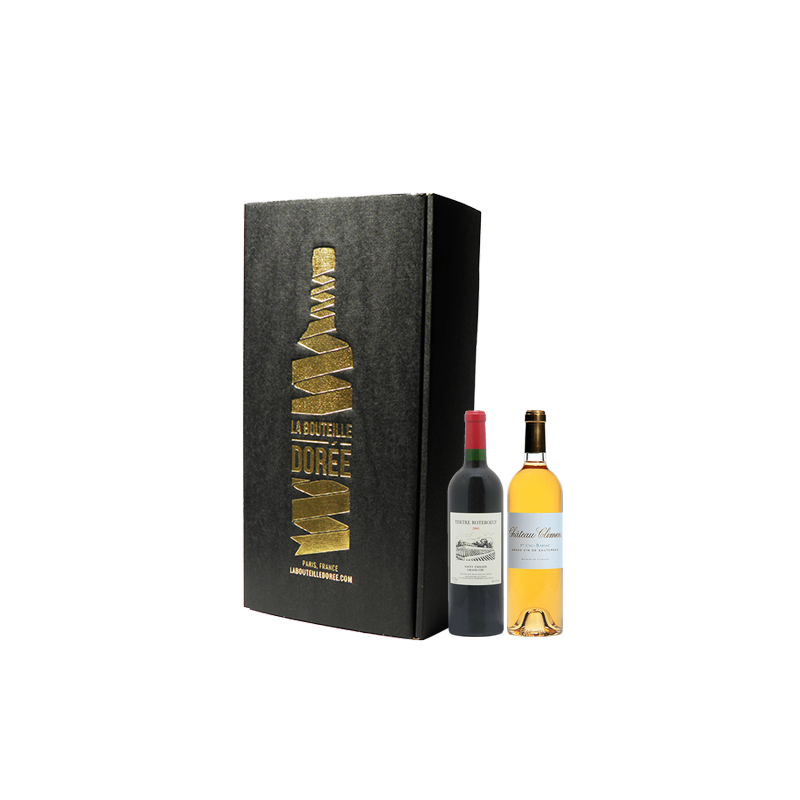 Coffret vin Bordeaux Grands Crus Classés Saint-Emilion Sauternes 2 bouteilles