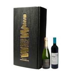 Coffret Champagne et Vin Bordeaux Graves rouge 2 bouteilles