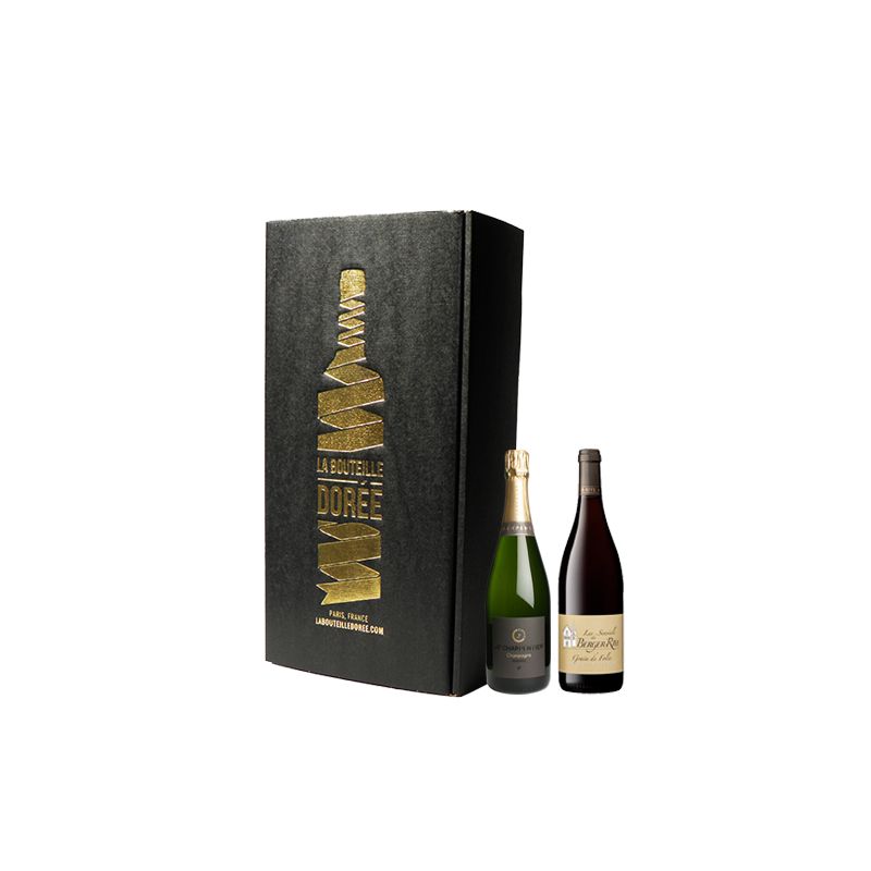 Coffret Champagne et Vin Bourgogne rouge 2 bouteilles