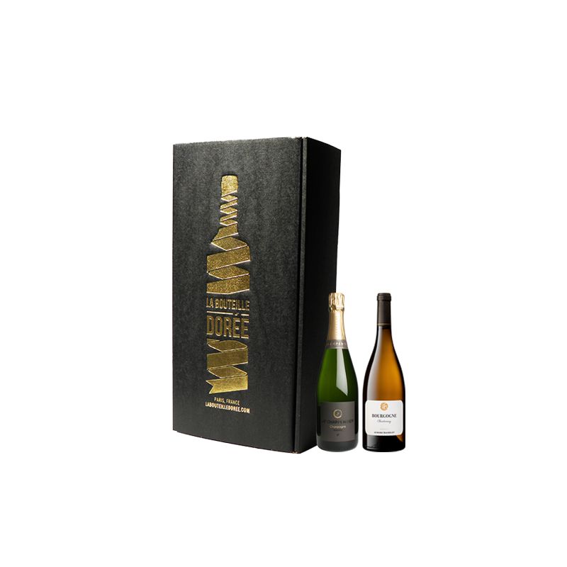 Coffret Champagne et Vin Bourgogne Blanc 2 bouteilles