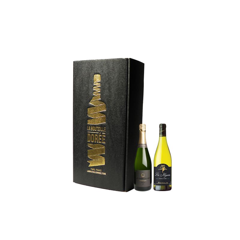 Coffret Champagne et Vin Loire Blanc 2 bouteilles