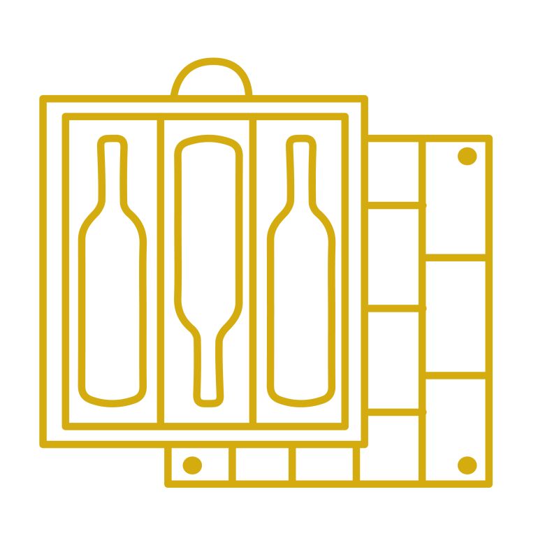 Caisse Bois d'origine de 3 Magnums