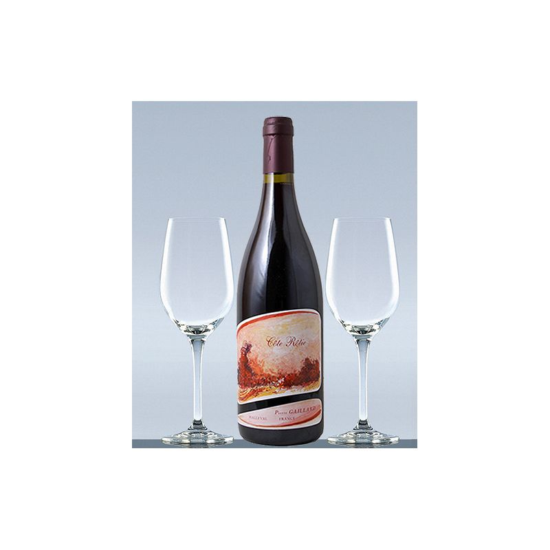 Coffret vin Côte-Rôtie et 2 verres de dégustation