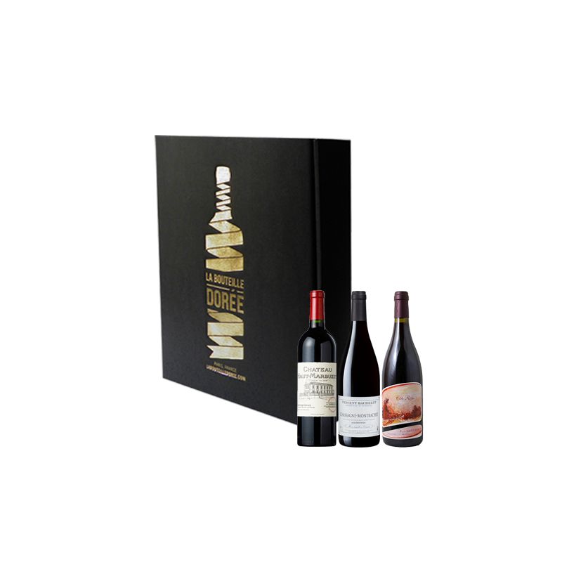 Coffret vin rouge France Bordeaux Bourgogne Rhône 3 bouteilles