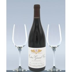 Coffret vin Bourgogne Corton Grand Cru et 2 verres de dégustation