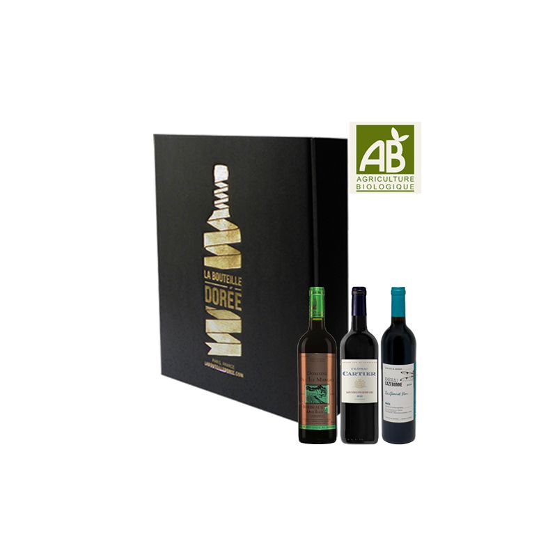 Coffret vin Bordeaux Agriculture Biologique 3 bouteilles