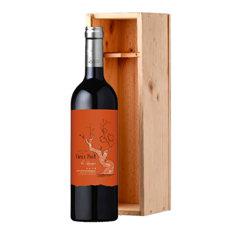Château du Vieux Puit Les Racines Blaye Côtes de Bordeaux Rouge 2014 Double-Magnum 3 litres - Caisse Bois d'origine