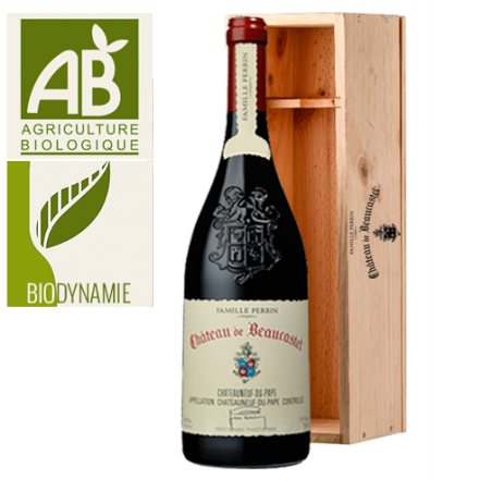 Château de Beaucastel Châteauneuf-du-Pape Rouge 2013 Jéroboam - Caisse Bois d'origine d'1 Jéroboam