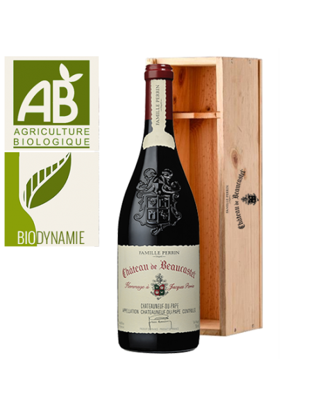 Château de Beaucastel Châteauneuf-du-Pape Hommage à Jacques Perrin Rouge 2013 Jéroboam 3 litres - Caisse Bois d'origine