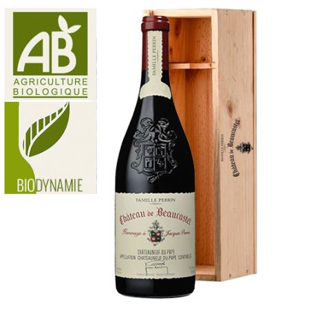 Château de Beaucastel Châteauneuf-du-Pape Hommage à Jacques Perrin Rouge 2013 Jéroboam 3 litres - Caisse Bois d'origine