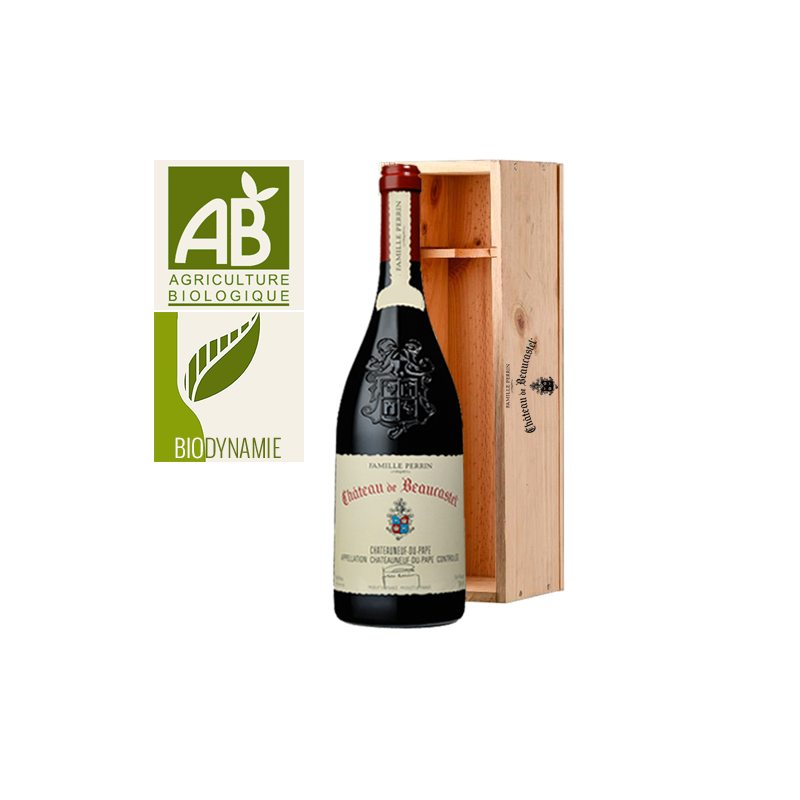 Château de Beaucastel Châteauneuf-du-Pape Rouge 2013 Jéroboam - Caisse Bois d'origine d'1 Jéroboam