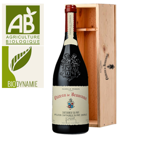 Château de Beaucastel Châteauneuf-du-Pape Rouge 2013 Jéroboam - Caisse Bois d'origine d'1 Jéroboam