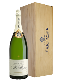 Champagne Pol Roger Brut Balthazar 12 litres - Caisse Bois d'origine d'1 Salmanazar