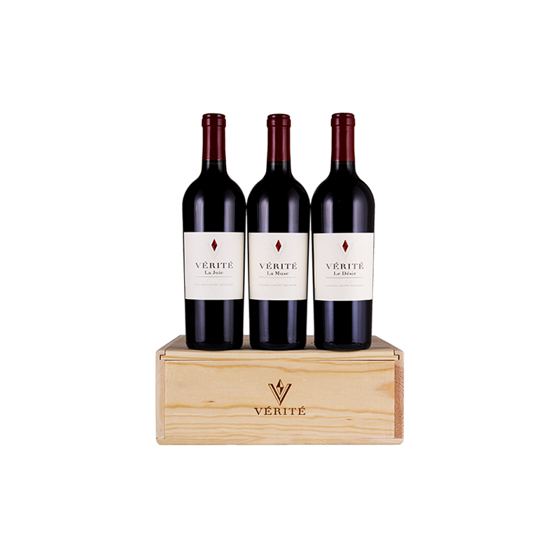 Coffret Bois Vérité Wines Sonoma USA 3 bouteilles