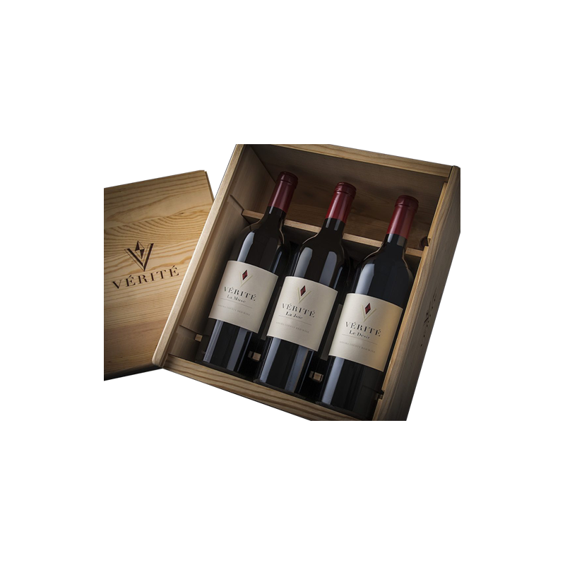 Coffret Bois Vérité Wines Sonoma USA 3 bouteilles