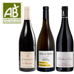 Coffret vin rouge et blanc Agriculture Biologique 3 bouteilles