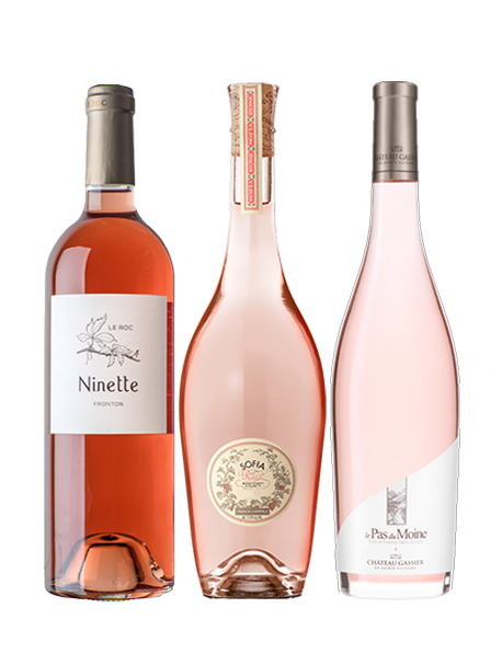 Coffret vin rosé passion 3 bouteilles, vins rosés d'ailleurs