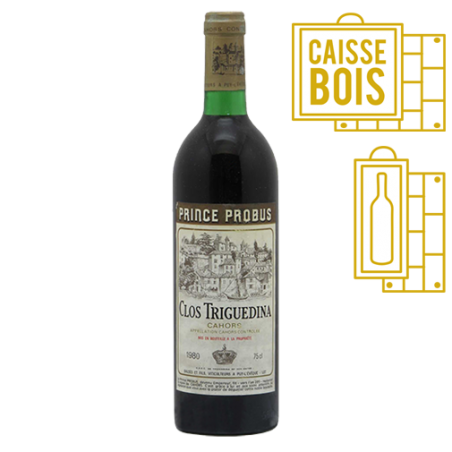 Clos Triguedina Cahors Probus 1980 - Coffret Bois 1 Bouteille