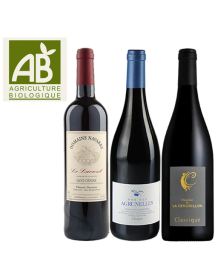 Coffret vin Languedoc Agriculture Biologique 3 bouteilles