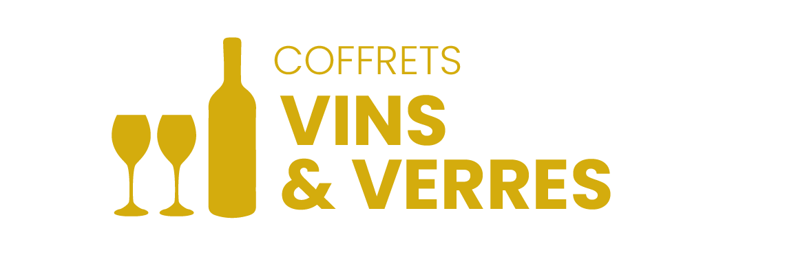 Coffret Vin 1 bouteille et 2 verres de dégustation