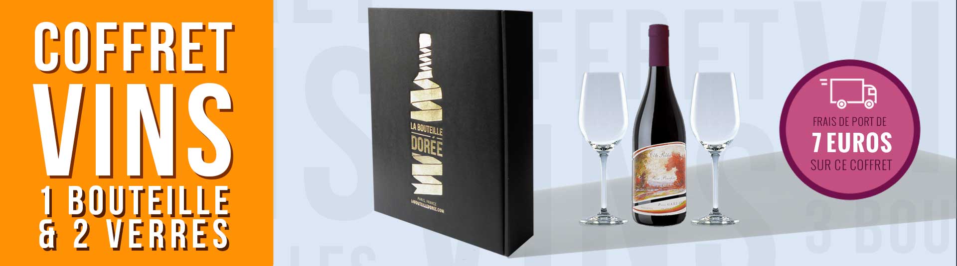 coffret vin Côte-Rôtie et 2 verres