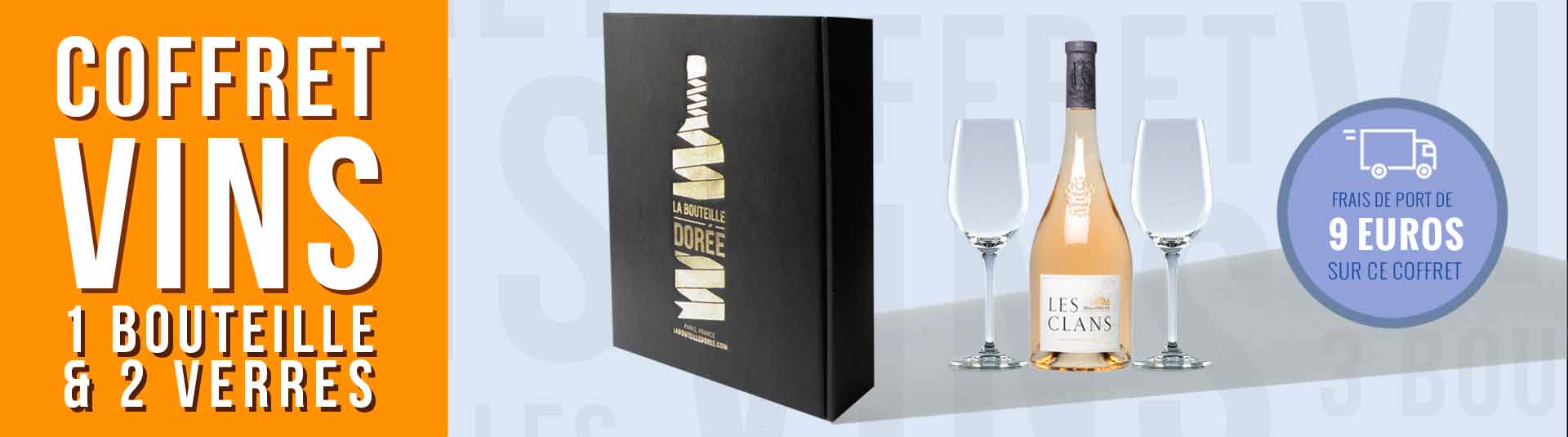 Coffret Passion Vin Rosé Les Clans et 2 verres