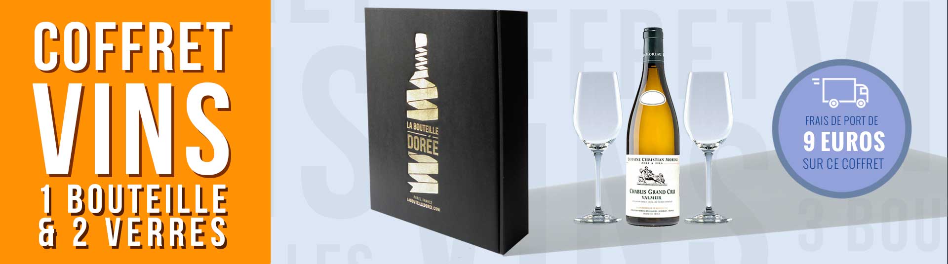 coffret vin Chablis Grand Cru et 2 verres